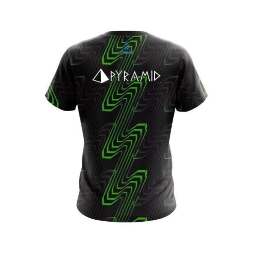 Pyramid Halftone Extreme Green CoolWick Bowling Jersey - Image 2