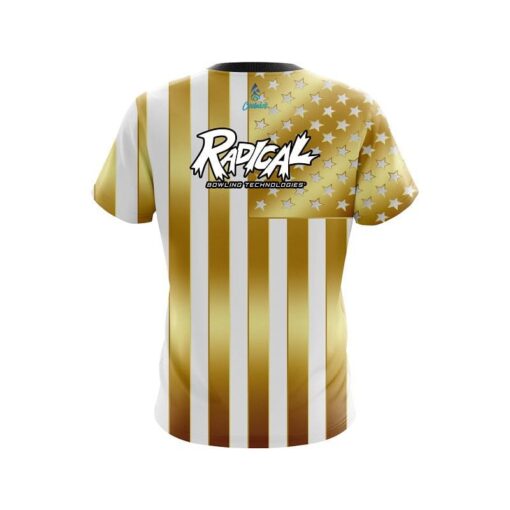 Radical American Gold Flag CoolWick Bowling Jersey - Image 2