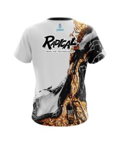 Alternative view of Radical Black And Gold Liquid Marble CoolWick Bowling Jersey