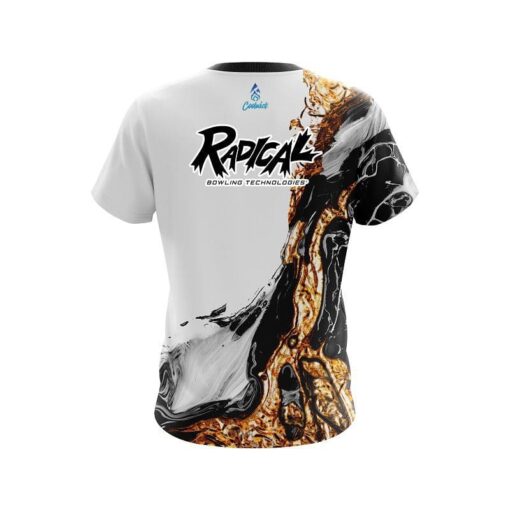 Radical Black And Gold Liquid Marble CoolWick Bowling Jersey - Image 2