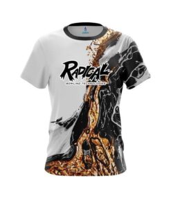 Radical Black And Gold Liquid Marble CoolWick Bowling Jersey