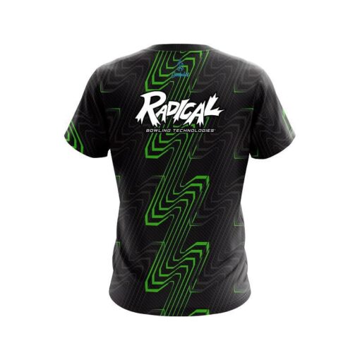 Radical Halftone Extreme Green CoolWick Bowling Jersey - Image 2