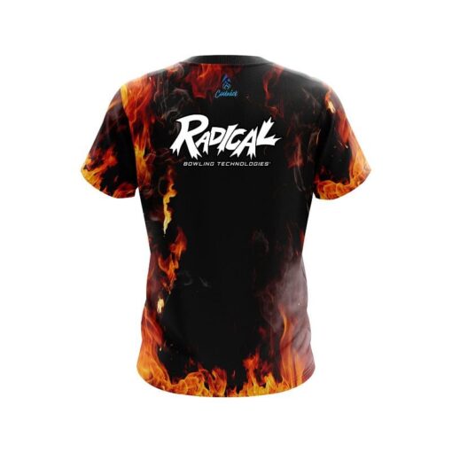 Radical Orange Flame CoolWick Bowling Jersey - Image 2