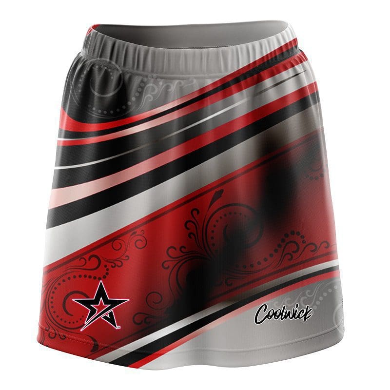 Stefanie Johnson Roto Grip Red Black Swirls CoolWick Bowling Skort