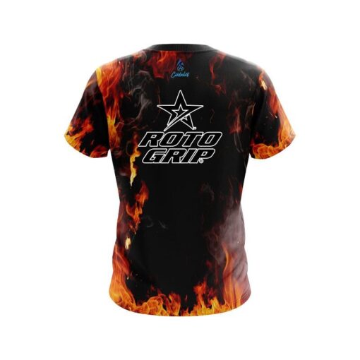 Roto Grip Orange Flame CoolWick Bowling Jersey - Image 2
