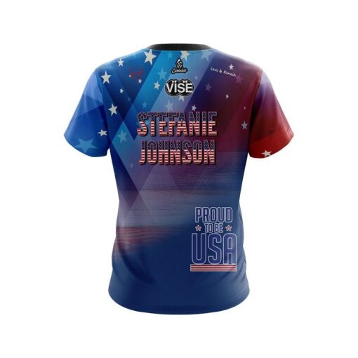 Stefanie Johnson Roto Grip Proud To Be USA CoolWick Bowling Jersey - Image 2