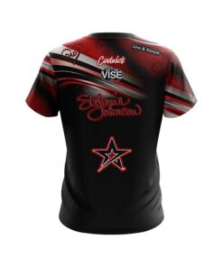 Alternative view of Stefanie Johnson Roto Grip Red Black Swirl CoolWick Bowling Jersey
