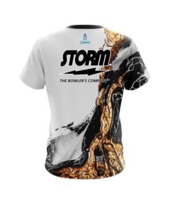 Alternative view of Storm Black And Gold Liquid Marble CoolWick Bowling Jersey