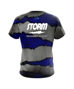 Alternative view of Storm Blue Rigid Steel CoolWick Bowling Jersey