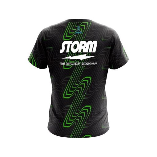 Storm Halftone Extreme Green CoolWick Bowling Jersey - Image 2