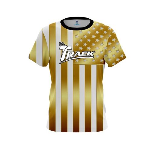 Track American Gold Flag CoolWick Bowling Jersey