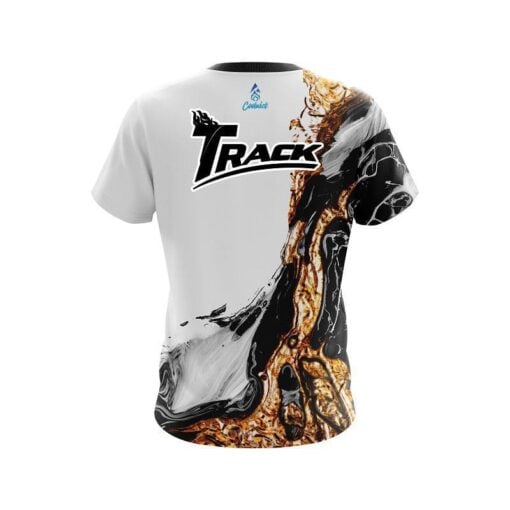 Track Black And Gold Liquid Marble CoolWick Bowling Jersey - Image 2