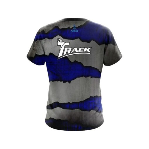 Track Blue Rigid Steel CoolWick Bowling Jersey - Image 2