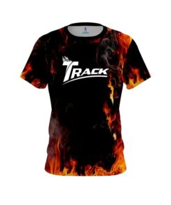 Track Orange Flame CoolWick Bowling Jersey