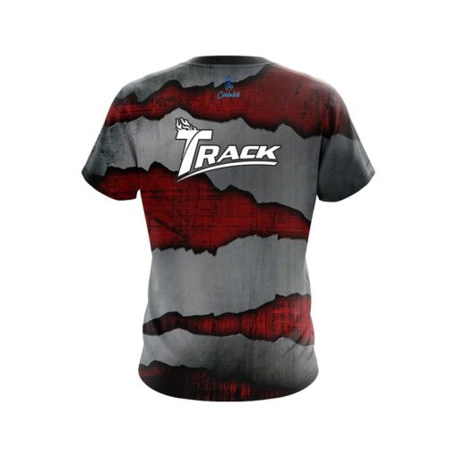Track Red Rigid Steel CoolWick Bowling Jersey - Image 2