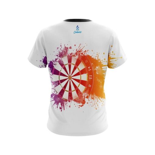 Plain Watercolor Purple And Orange CoolWick Bowling Jersey - Image 2