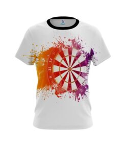 Plain Watercolor Purple And Orange CoolWick Bowling Jersey