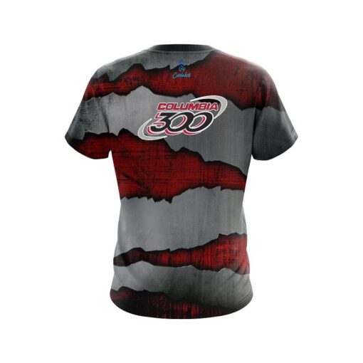 Columbia 300 Red Rigid Steel CoolWick Bowling Jersey - Image 2