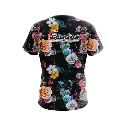 900 Global Hummingbird Watercolor Art CoolWick Bowling Jersey - Image 2