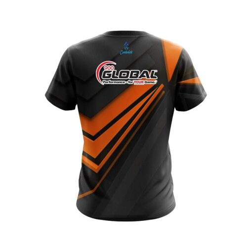 900 Global Steaming Dynamic Orange CoolWick Bowling Jersey - Image 2