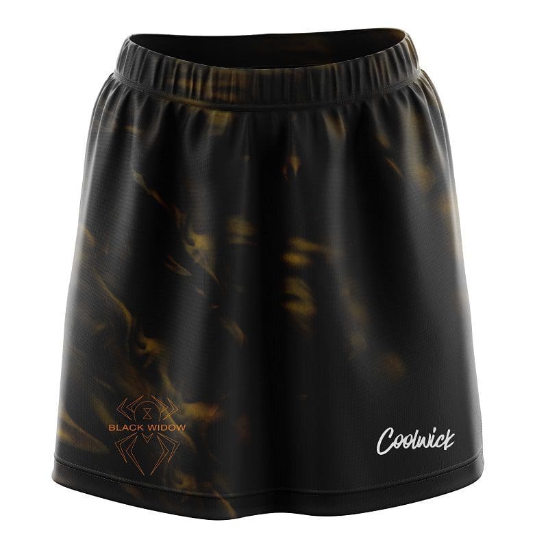 Black Widow Black And Gold CoolWick Bowling Skort