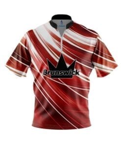 Brunswick Mens Inferno Performance Polo Bowling Shirt Black Red Dri-Fit 