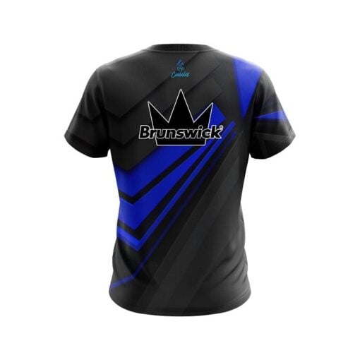 Brunswick Steaming Dynamic Blue CoolWick Bowling Jersey - Image 2
