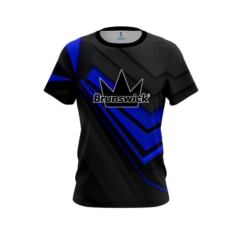 Brunswick Steaming Dynamic Blue CoolWick Bowling Jersey