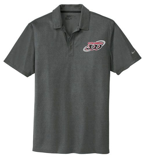 Columbia 300 Heather Grey Nike Dri-FIT Crosshatch Coolwick Bowling Polo