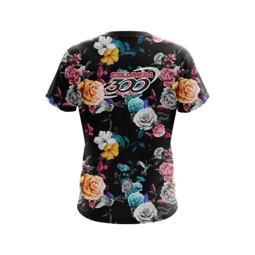 Columbia 300 Hummingbird Watercolor Art CoolWick Bowling Jersey - Image 2