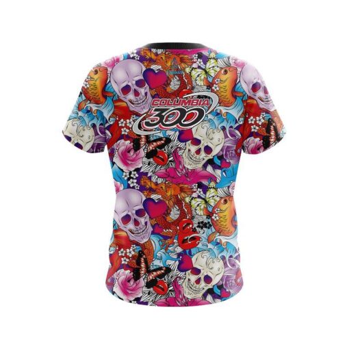 Columbia 300 Skull Love CoolWick Bowling Jersey - Image 2