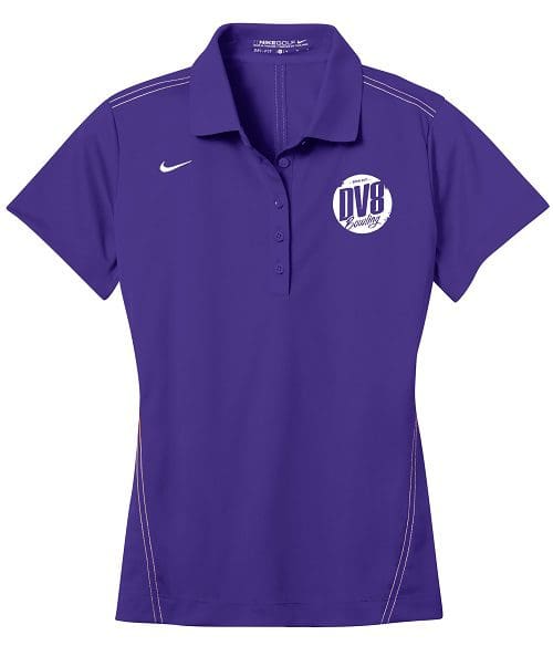 DV8 Purple Nike Ladies Coolwick Embroidery Dri-Fit Sport Swoosh Pique Polo