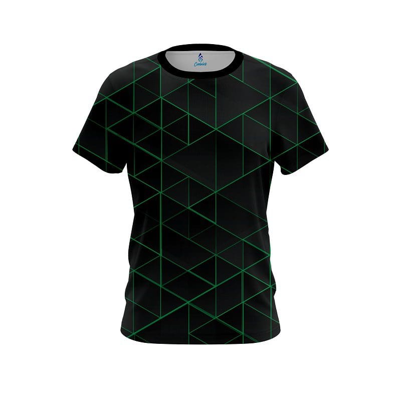 Plain Geo Green CoolWick Bowling Jersey