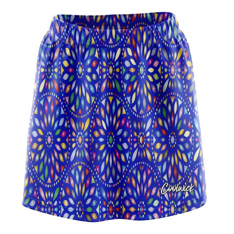 Kaleidoscope Blue CoolWick Bowling Skort