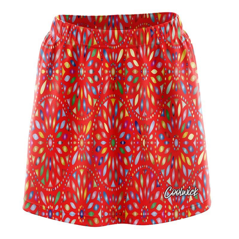 Kaleidoscope Red CoolWick Bowling Skort