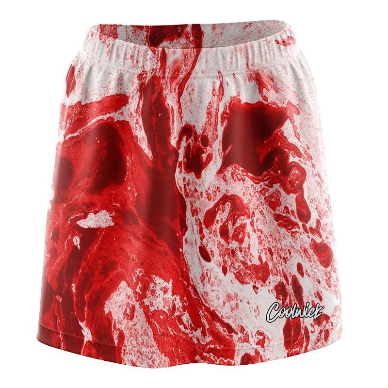 Marble Red And White CoolWick Bowling Skort