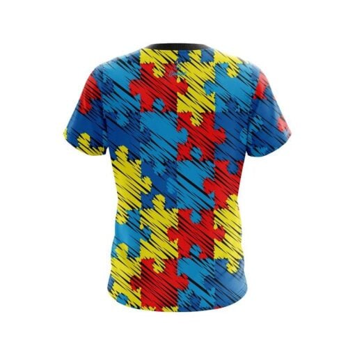 Plain Autism Awareness CoolWick Bowling Jersey - Image 2