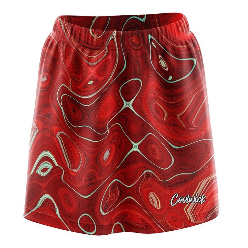 Psychedelic Red Flow CoolWick Bowling Skort