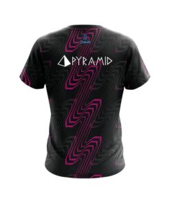 Alternative view of Pyramid Halftone Extreme Pink CoolWick Bowling Jersey