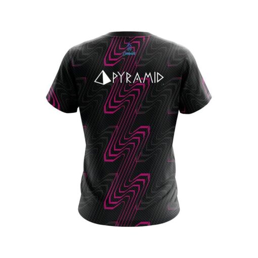 Pyramid Halftone Extreme Pink CoolWick Bowling Jersey - Image 2