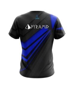 Alternative view of Pyramid Steaming Dynamic Blue CoolWick Bowling Jersey