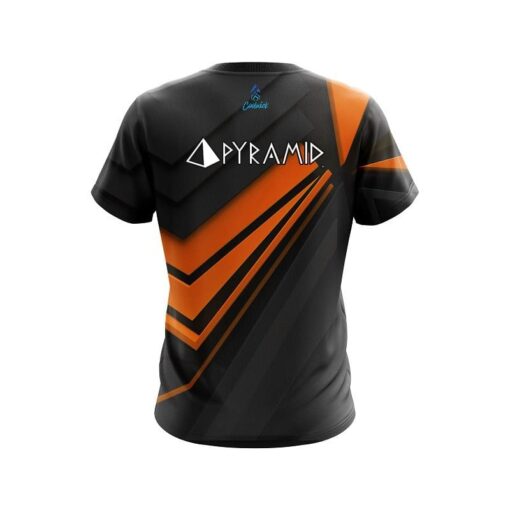 Pyramid Steaming Dynamic Orange CoolWick Bowling Jersey - Image 2
