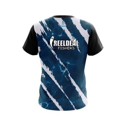 CoolWick Reel Deal Marble Blue Fisher CoolWick Fishing Jersey - Image 2