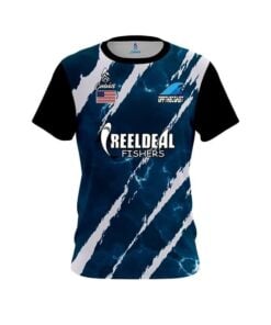 CoolWick Reel Deal Marble Blue Fisher CoolWick Fishing Jersey