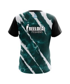 Alternative view of CoolWick Reel Deal Marble Aqua Fisher CoolWick Fishing Jersey
