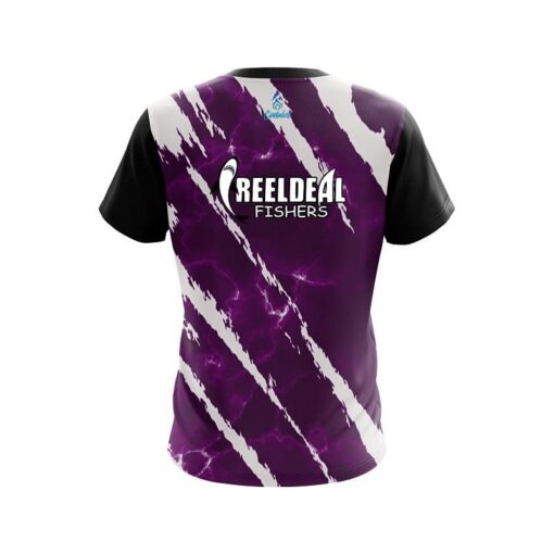 CoolWick Reel Deal Marble Purple Fisher CoolWick Fishing Jersey - Image 2