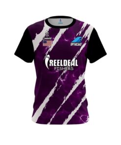 CoolWick Reel Deal Marble Purple Fisher CoolWick Fishing Jersey