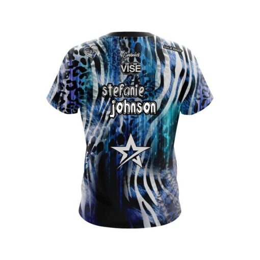 Stefanie Johnson Roto Grip Leopard Zebra CoolWick Bowling Jersey - Image 2