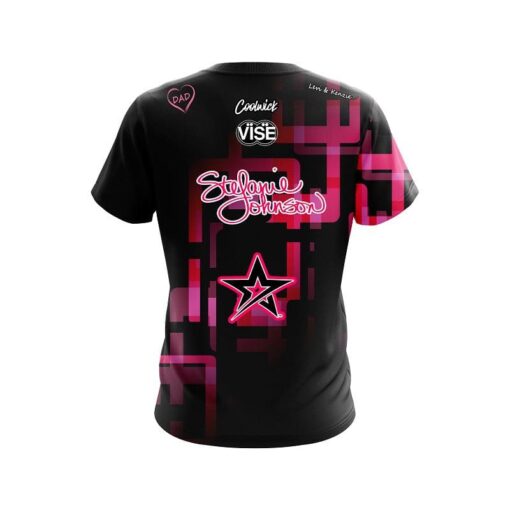 Stefanie Johnson Roto Grip Pretty in Pink Neon Geometric CoolWick Bowling Jersey - Image 2