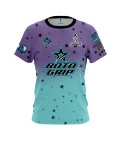 Stefanie Johnson Roto Grip Purple Teal Stars CoolWick Bowling Jersey